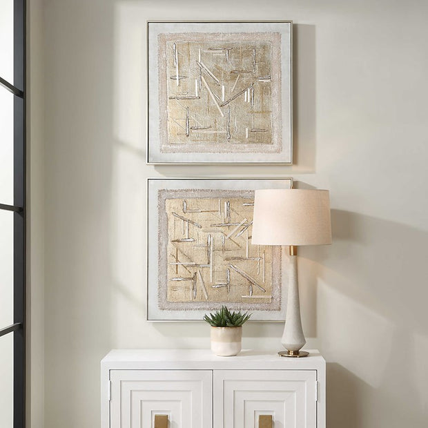 Uttermost Unpredictable Set of 2 Hand Painted Canvases