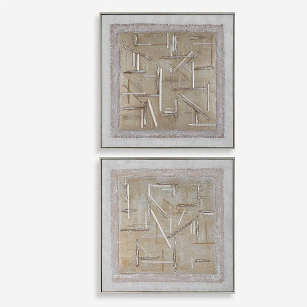 Uttermost Unpredictable Set of 2 Hand Painted Canvases