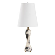 Uttermost Macela Black and White Marble Buffet Lamp With White Linen Shade