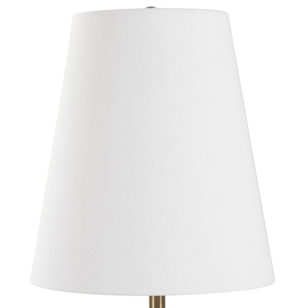 Uttermost Macela Black and White Marble Buffet Lamp With White Linen Shade