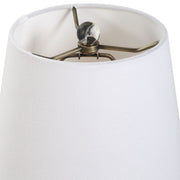 Uttermost Macela Black and White Marble Buffet Lamp With White Linen Shade