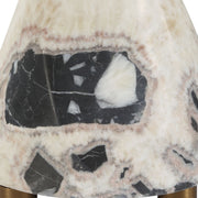 Uttermost Macela Black and White Marble Buffet Lamp With White Linen Shade