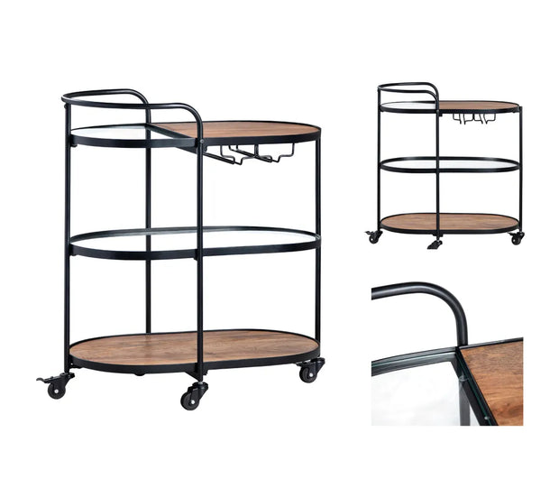 Crestview Collection Jaxon Mango Wood Bar Cart