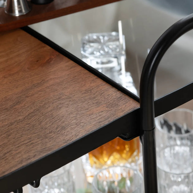 Crestview Collection Jaxon Mango Wood Bar Cart