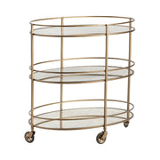 Crestview Collection Waterford Antique Mirror Shelves Bar Cart