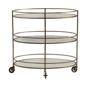 Crestview Collection Waterford Antique Mirror Shelves Bar Cart