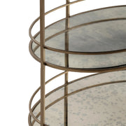 Crestview Collection Waterford Antique Mirror Shelves Bar Cart