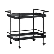 Crestview Collection Dining Mirror Shelves Bar Cart