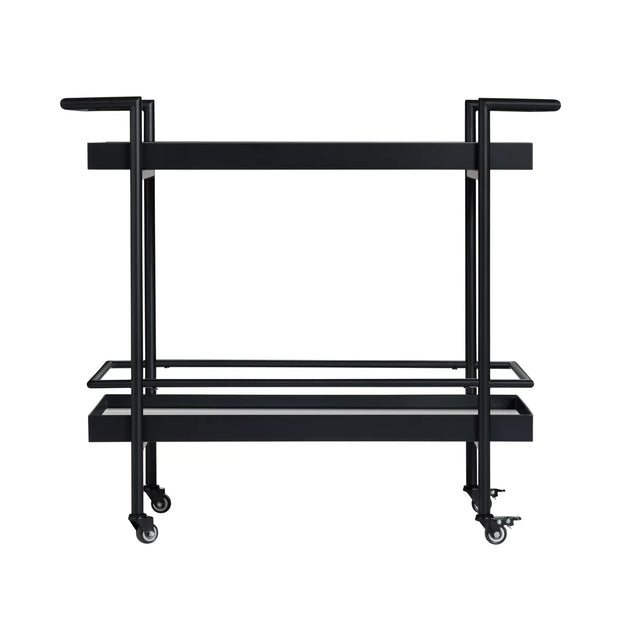Crestview Collection Dining Mirror Shelves Bar Cart