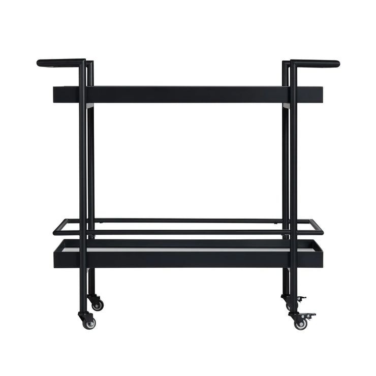Crestview Collection Dining Mirror Shelves Bar Cart