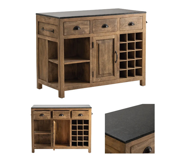 Crestview Collection Bengal Manor Weathered Mango Wood Island