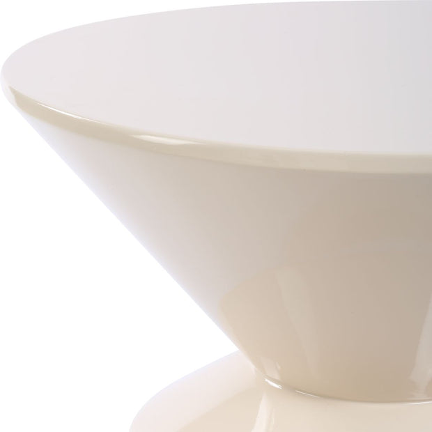 Uttermost Lyford Cream High Gloss Lacquer Accent Table