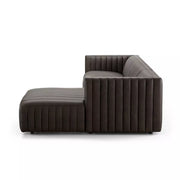 Four Hands Augustine Channeled 2 Piece Right Chaise Sectional 126” ~ Deacon Wolf Top Grain Leather