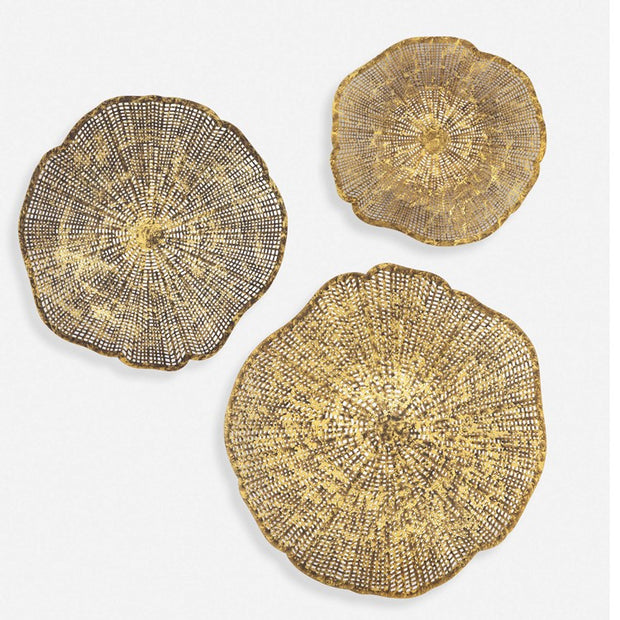 Uttermost Radiance Set of 3 Gold Metal Wall Decor
