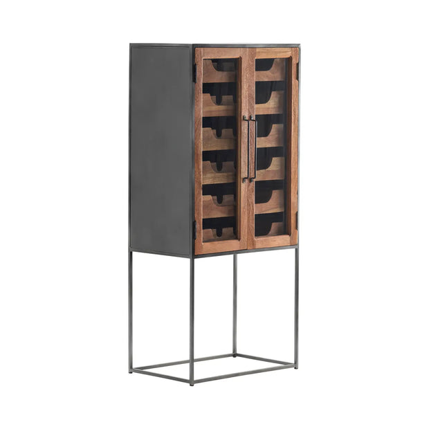 Crestview Collection Hedricks Tall Glass Wine Cabinet