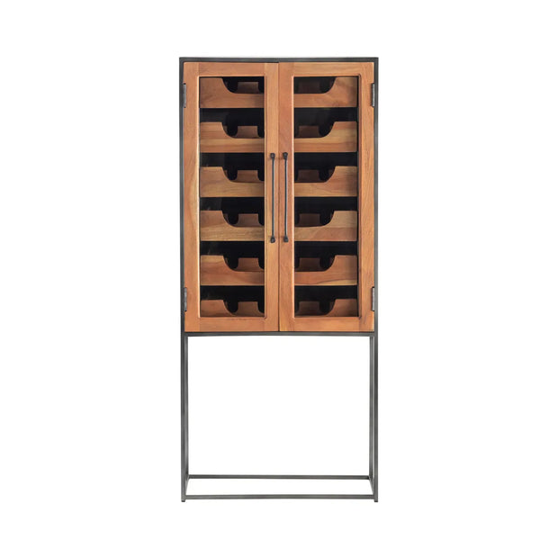 Crestview Collection Hedricks Tall Glass Wine Cabinet