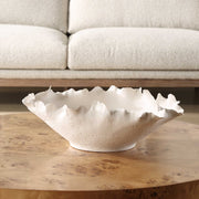 Uttermost Blossom Matte White Ceramic Organically Shaped Bowl