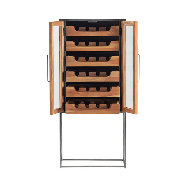 Crestview Collection Hedricks Tall Glass Wine Cabinet