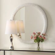 Uttermost Akiko Matte White Round Mirror