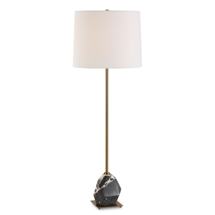 Uttermost Rowland Stone and Marble Buffet Lamp With White Linen Shade