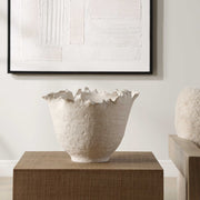 Uttermost Blossom Matte White Ceramic Organically Shaped Tall Bowl