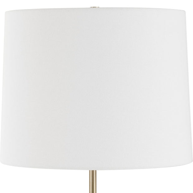 Uttermost Rowland Stone and Marble Buffet Lamp With White Linen Shade