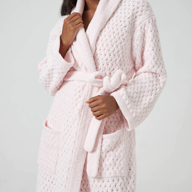 Kashwere Ultra Plush Pink Basket Weave Robe