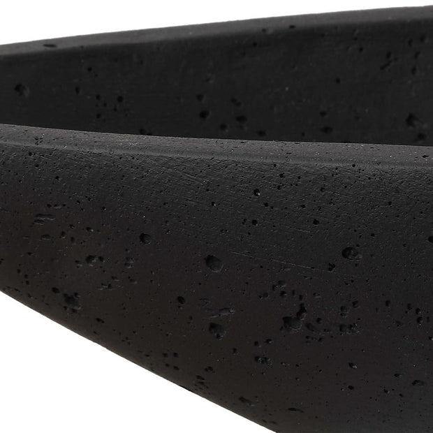 Uttermost Vessel Cast Black Stone Canoe Shaped Bowl