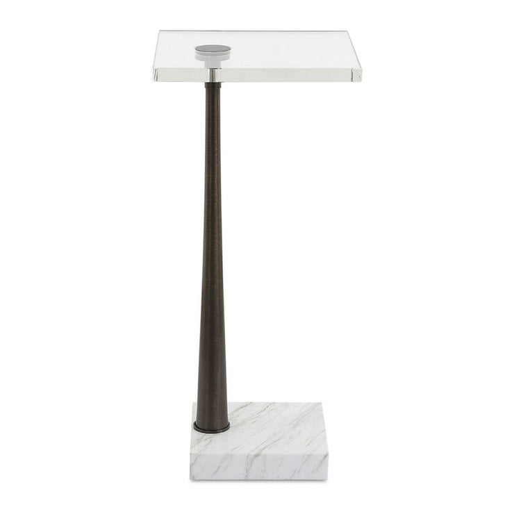 Uttermost Pelton White Marble Drink Table