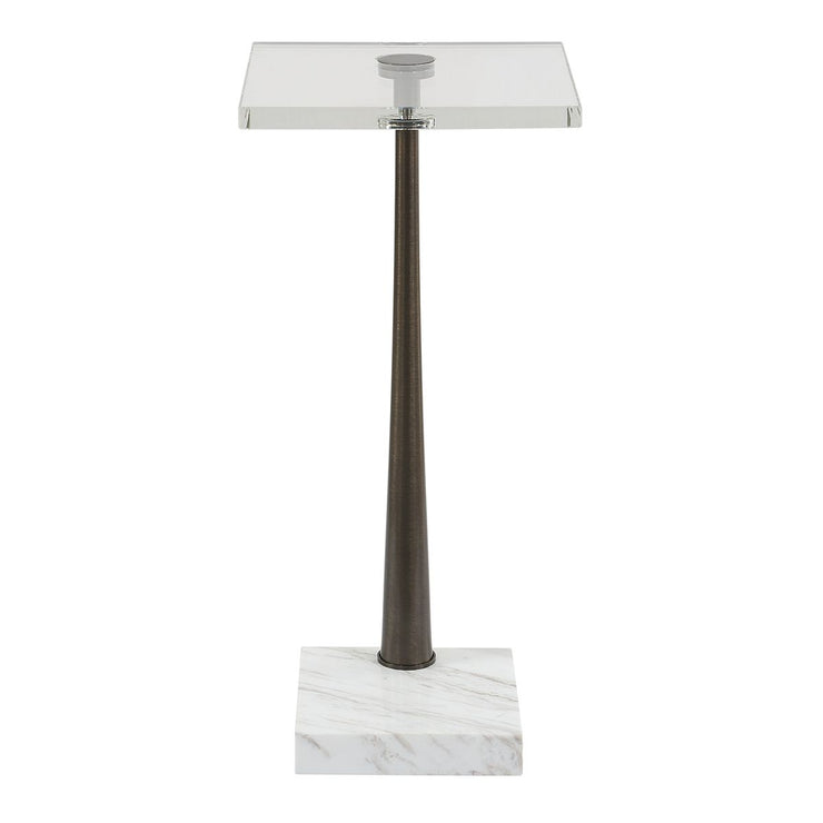 Uttermost Pelton White Marble Drink Table
