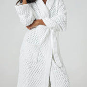 Kashwere Ultra Plush White Basket Weave Robe