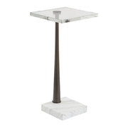 Uttermost Pelton White Marble Drink Table