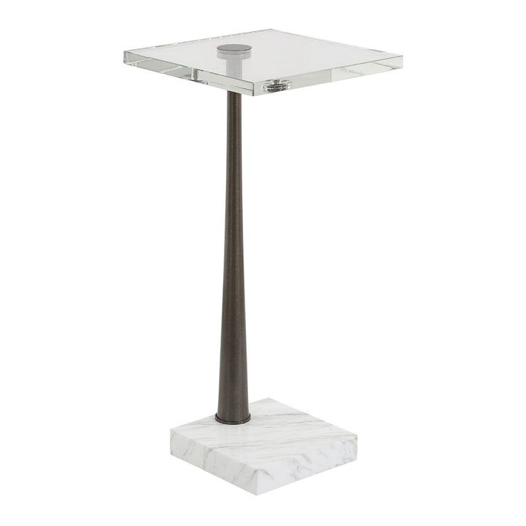 Uttermost Pelton White Marble Drink Table
