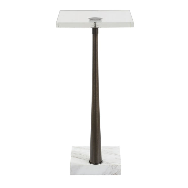 Uttermost Pelton White Marble Drink Table