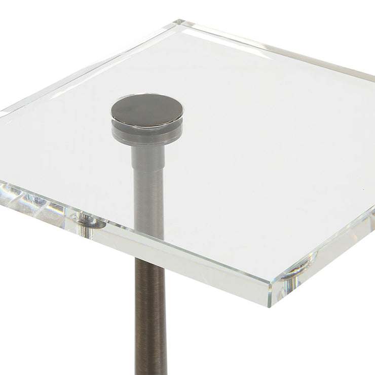 Uttermost Pelton White Marble Drink Table