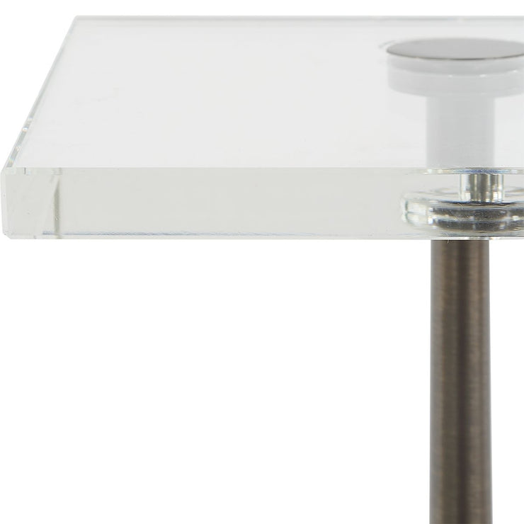 Uttermost Pelton White Marble Drink Table