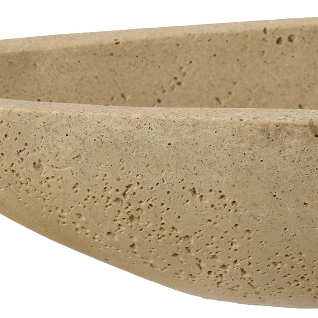 Uttermost Vessel Cast Ivory Stone Canoe Shaped Bowl