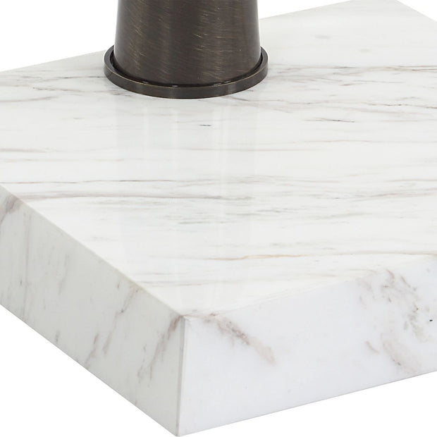 Uttermost Pelton White Marble Drink Table