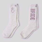 Barefoot Dreams CozyChic Bridal 2 Pair Sock Set ~ Pearl and Teaberry