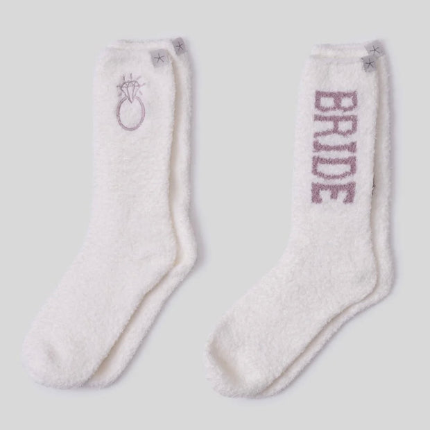 Barefoot Dreams CozyChic Bridal 2 Pair Sock Set ~ Pearl and Teaberry