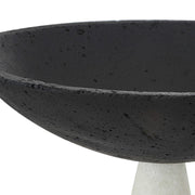 Uttermost Antithesis Black and White Stone Set of 2 Modern Pedestal Bowls