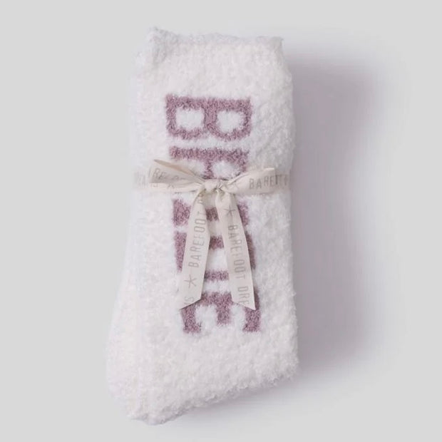 Barefoot Dreams CozyChic Bridal 2 Pair Sock Set ~ Pearl and Teaberry