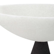Uttermost Antithesis Black and White Stone Set of 2 Modern Pedestal Bowls