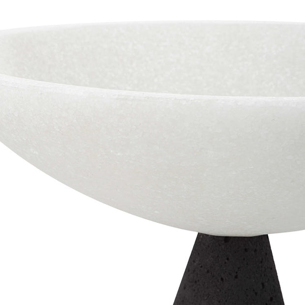 Uttermost Antithesis Black and White Stone Set of 2 Modern Pedestal Bowls