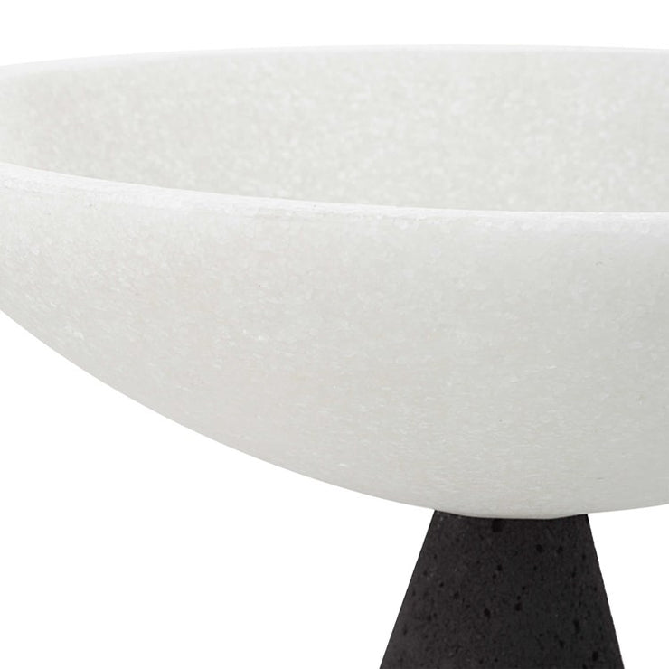 Uttermost Antithesis Black and White Stone Set of 2 Modern Pedestal Bowls