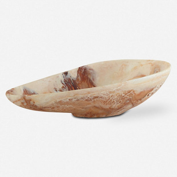 Uttermost Marchena Caramel Swirl Marbleized Finish Organic Shaped Bowl