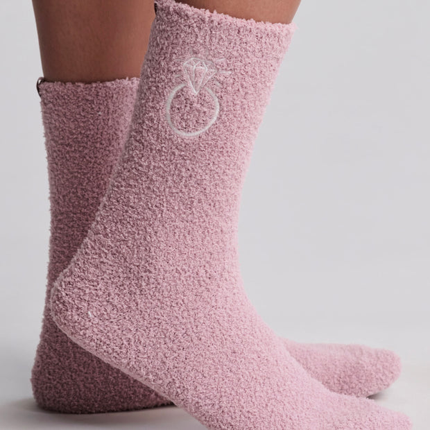 Barefoot Dreams CozyChic Bridal 2 Pair Sock Set ~ Teaberry and Pearl
