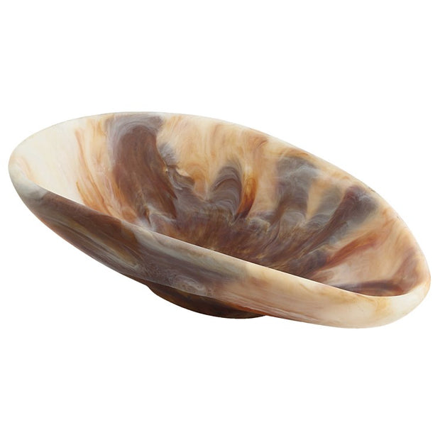 Uttermost Marchena Caramel Swirl Marbleized Finish Organic Shaped Bowl