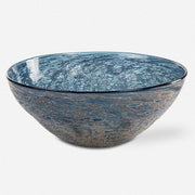 Uttermost Genovesa Aqua Blown Glass Textured Bowl