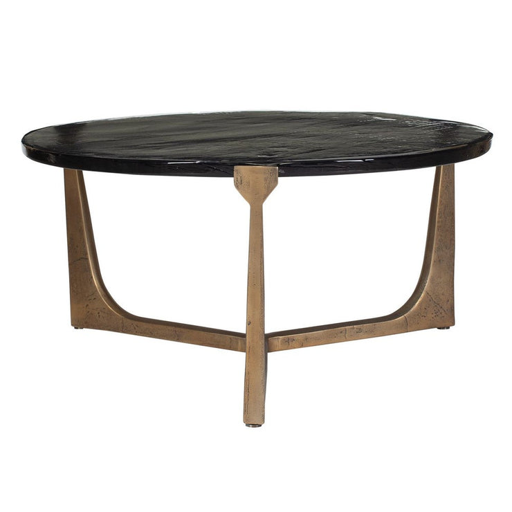 Uttermost Bohdi Black Cut Glass Outdoor Coffee Table